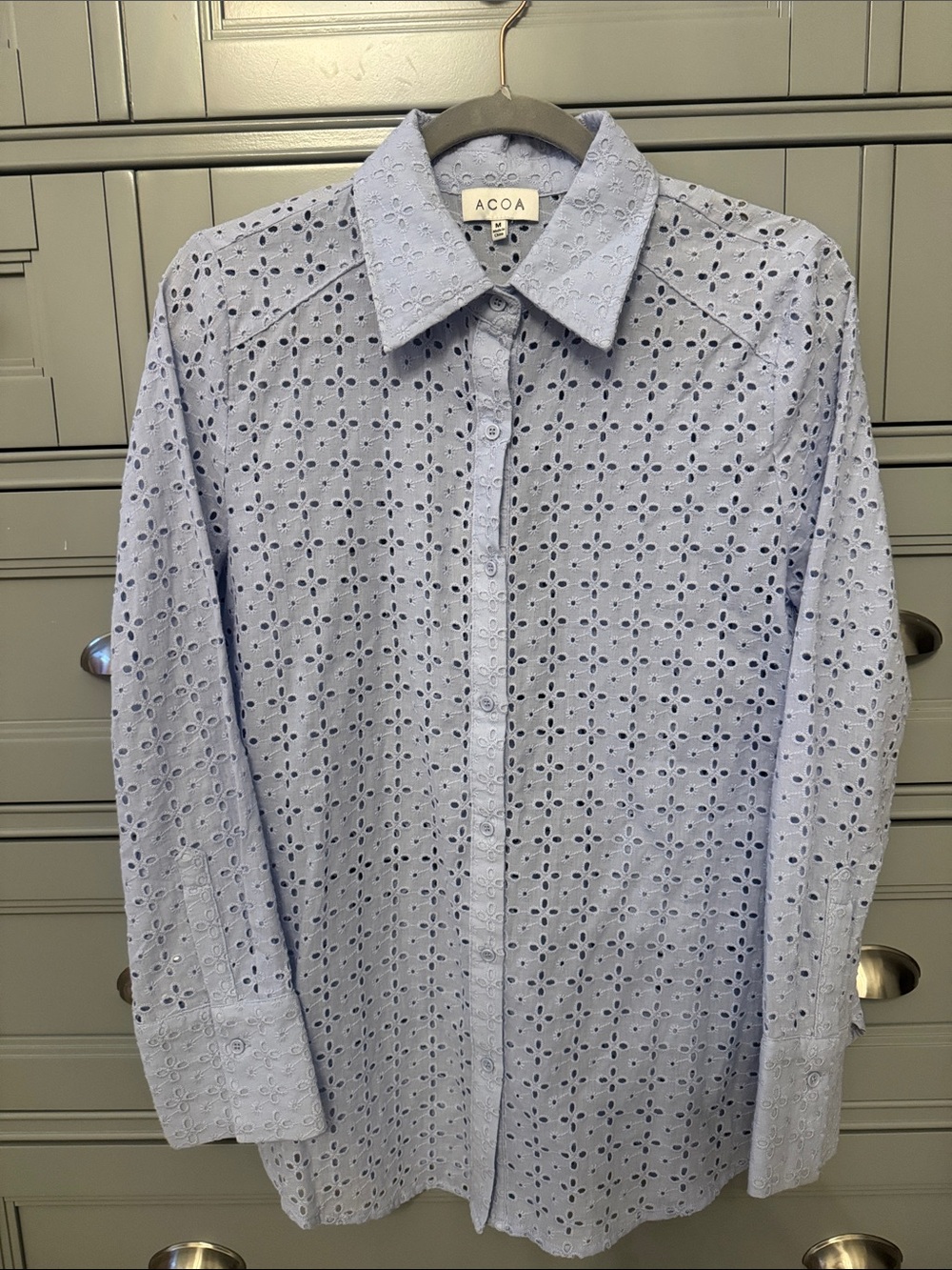 ACOA Light Blue Eyelet Dress Shirt for Men